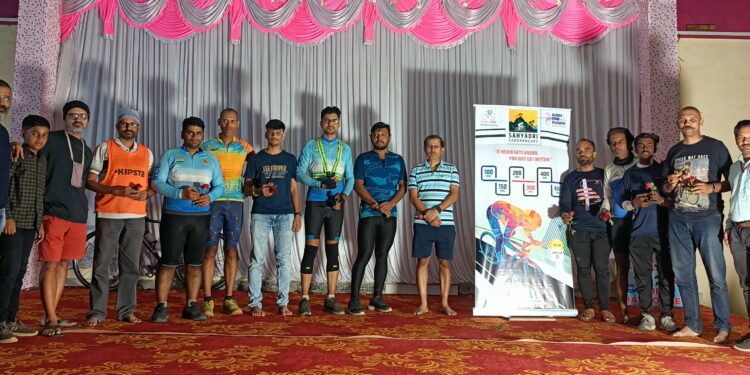 The cycle covered 600 kms