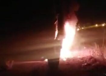 A dumper caught fire at Patpanhale