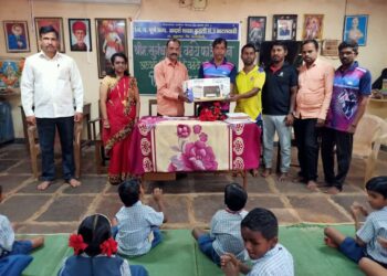 Kundali Matalwadi school printer gift