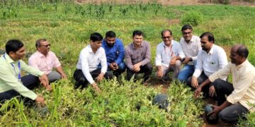Pujar's visit to Watermelon plantation