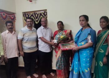 The owner felicitated the first customer