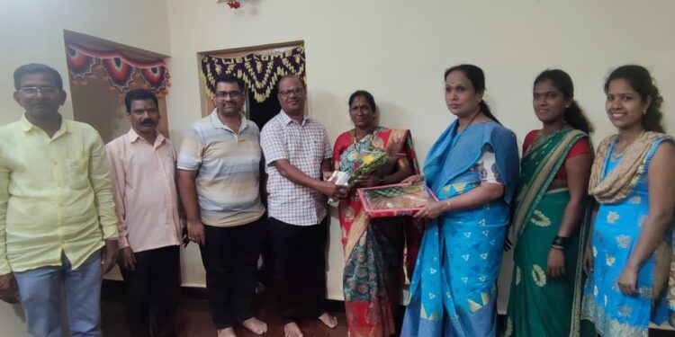 The owner felicitated the first customer