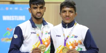 Gold medal in wrestling