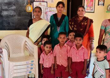 Distribution of chairs to Janglewadi Anganwadi
