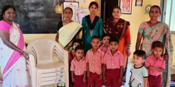 Distribution of chairs to Janglewadi Anganwadi