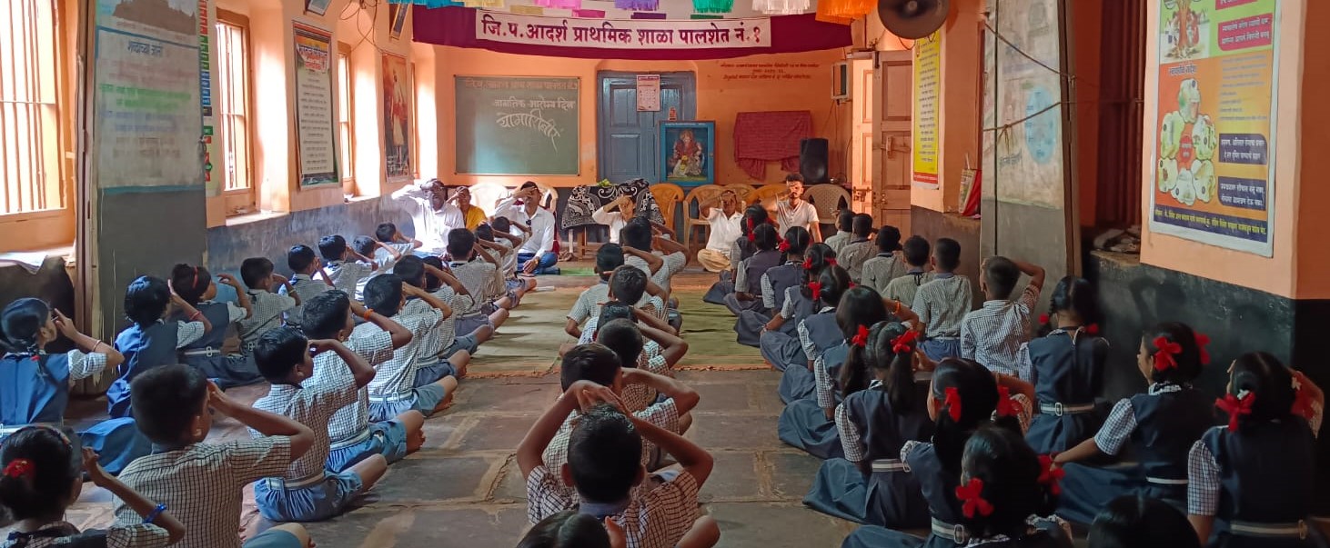 Yoga camp completed in Palshet school