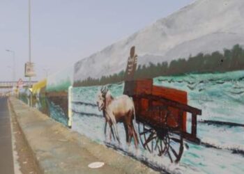 View of Konkan nature on the highway wall