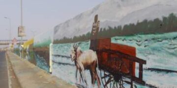 View of Konkan nature on the highway wall