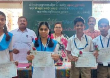 Felicitating successful students in pre-elementary examination