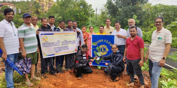 Tree plantation by Lions Club and Jeevanshree Pratishthan