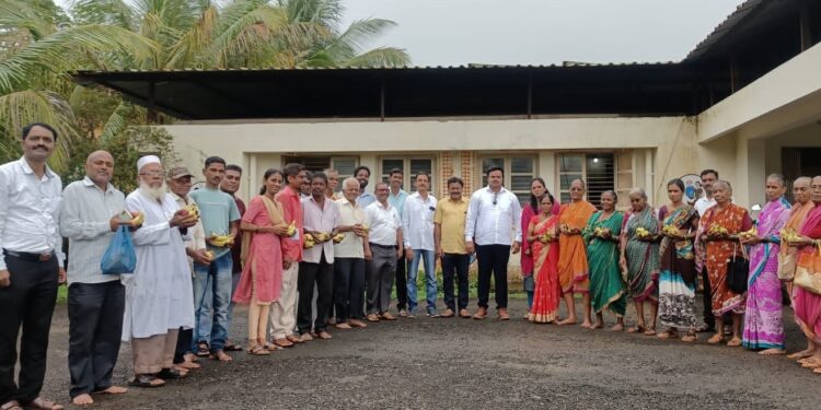 Fruit distribution to patients on the occasion of MLA Jadhav's birthday