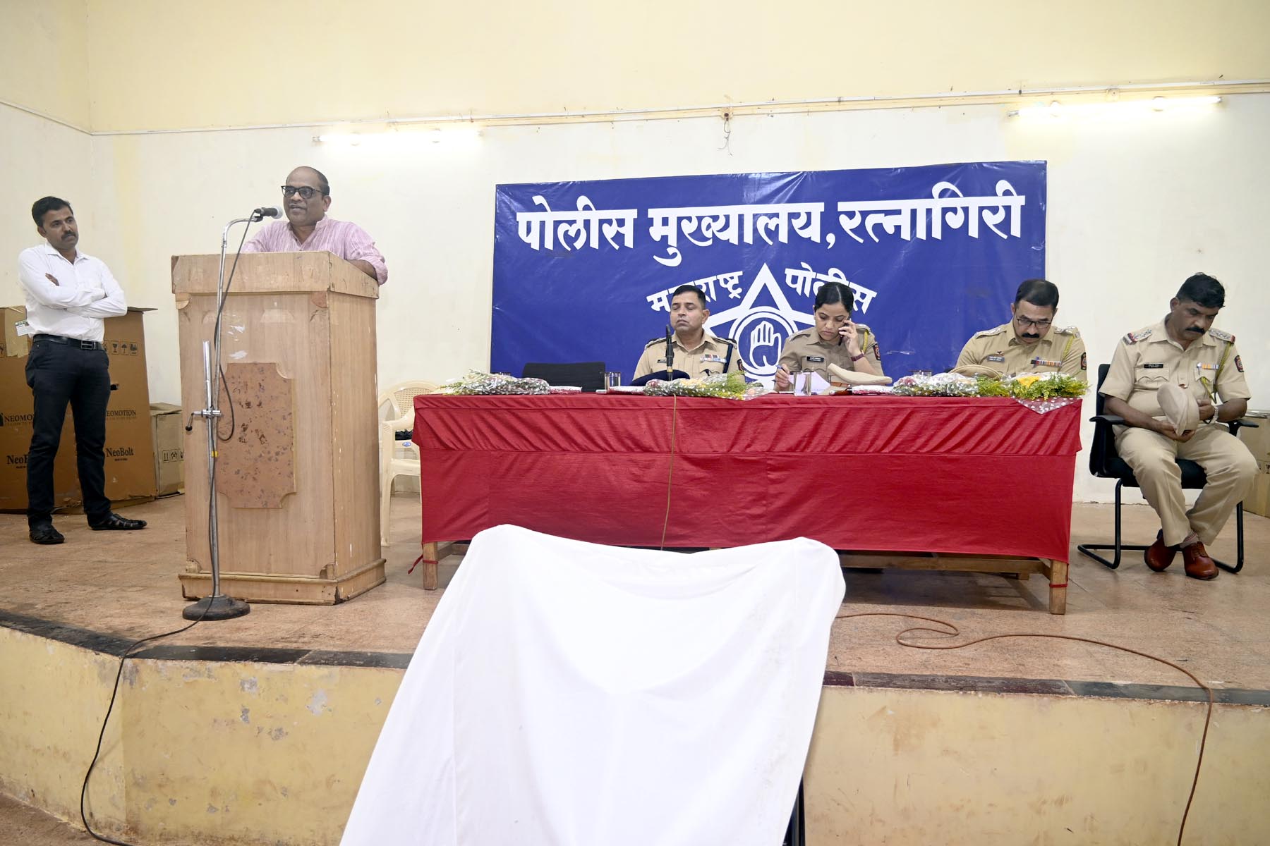 Wheelchair on battery was given to the policeman