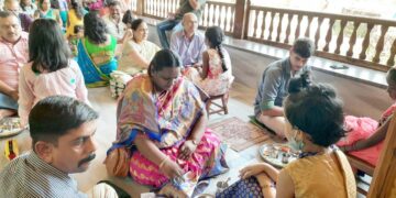 Worship of virgins at Kopari Narayan temple