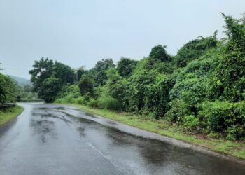 Heavy rain in Guhagar
