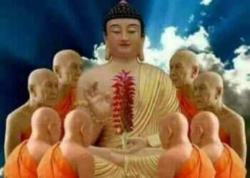 Mass MahaBuddha Puja reading at Khershet