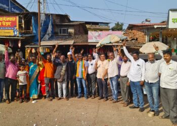 Celebration of victory by BJP in Guhagar