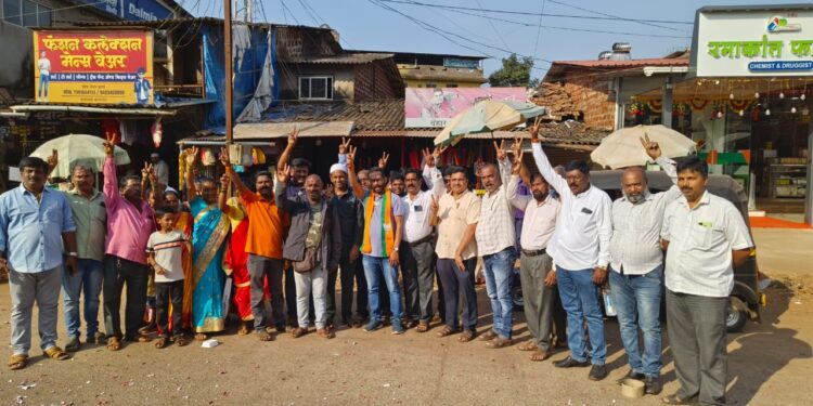 Celebration of victory by BJP in Guhagar