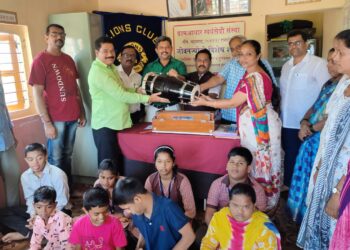 Gift of harmonium and drum to Jeevan Jyoti School