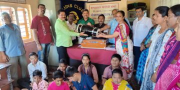 Gift of harmonium and drum to Jeevan Jyoti School