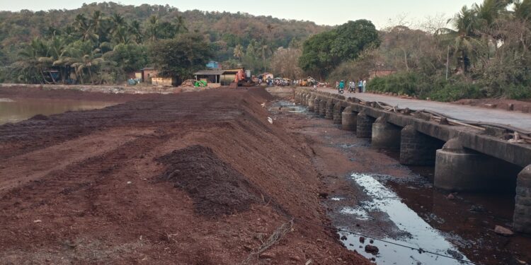 Sand mining in the bay