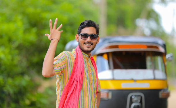 Distribution of glasses to rickshaw pullers