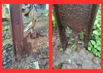 Electricity poles in Vadad are in a rusty state