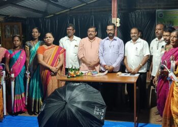 Umbrella distribution by BJP