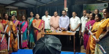 Umbrella distribution by BJP