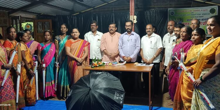 Umbrella distribution by BJP