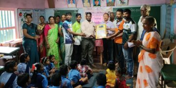 Material distribution by Royal XI team