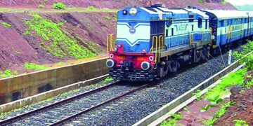 When is the doubling of Konkan railway line