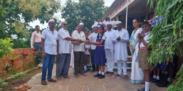 Flag Hoisting at Veldur Nawanagar School
