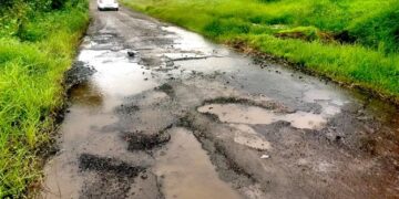 Bad condition of Palpene road