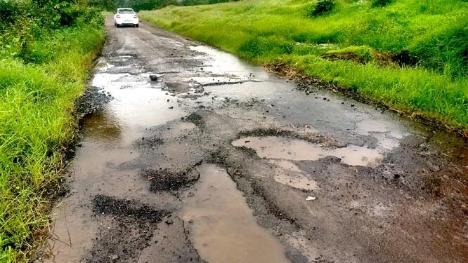 Bad condition of Palpene road