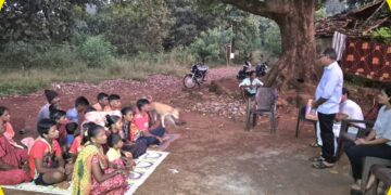 Distribution of snacks to tribal families