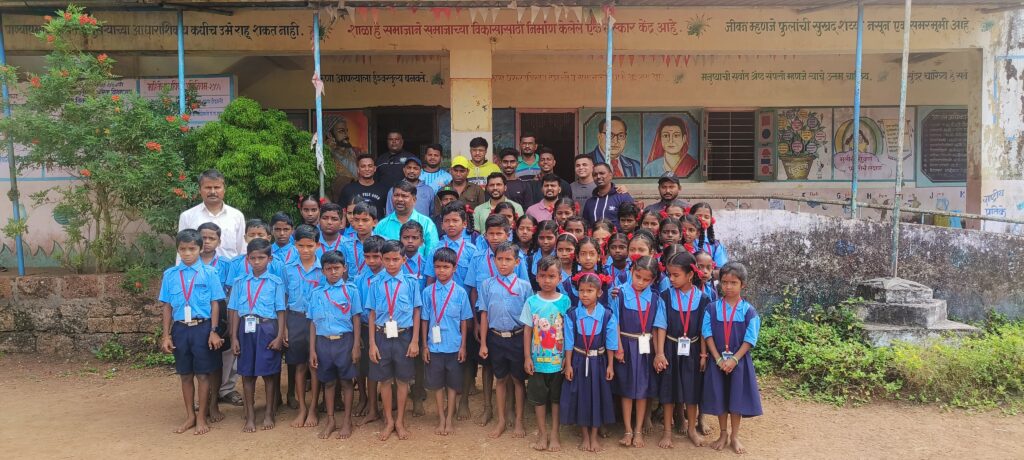 Distribution of educational material to Dodvali school