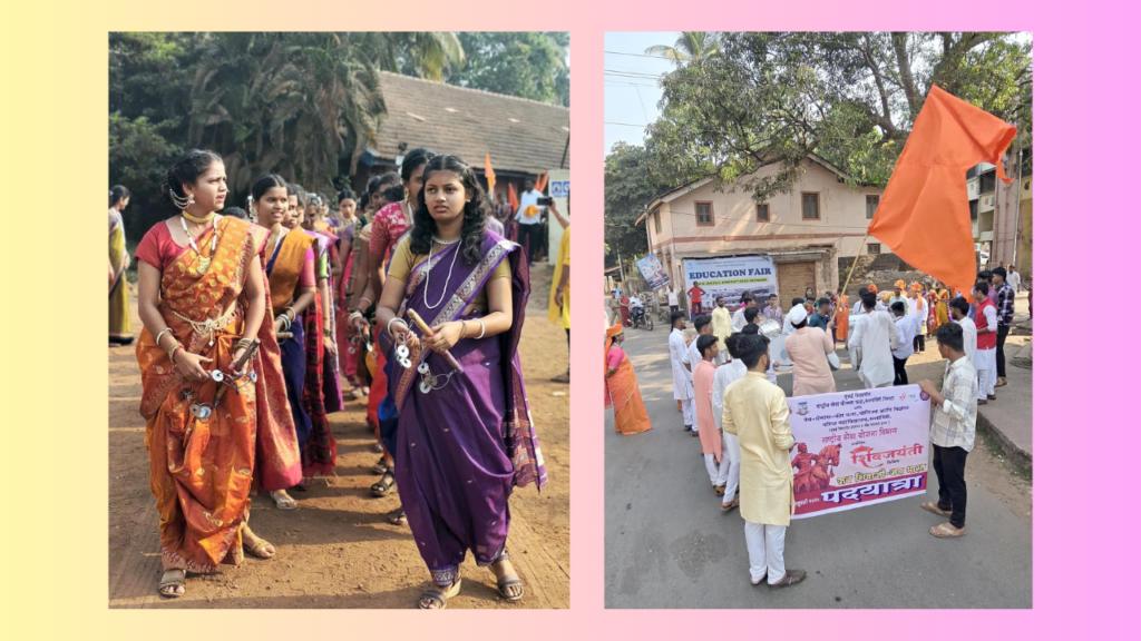 Paying homage to Shivaji by taking out a padayatra