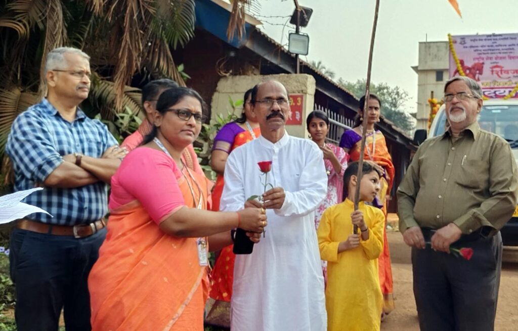 Paying homage to Shivaji by taking out a padayatra