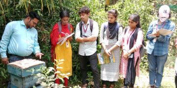 Beekeeping field visit of students