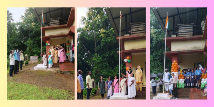 Flag hoisting ceremony at Dhopave-Tetale