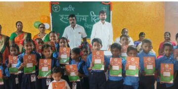 Educational material distribution in Kajurli