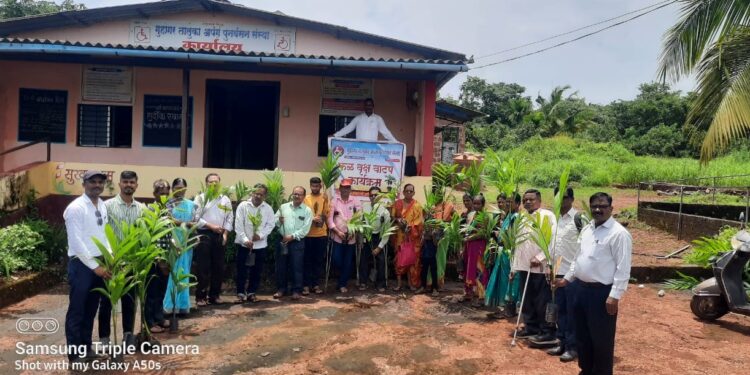 Distribution of fruit trees on behalf of disabled rehabilitation organization
