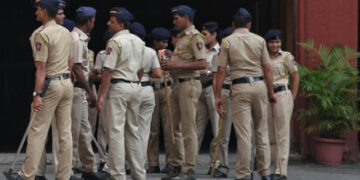Police keep a tight vigil on the seashore