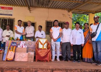 Educational material distribution at Jamasut School