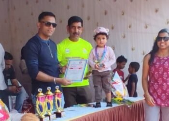 Samartha came second in the swimming competition