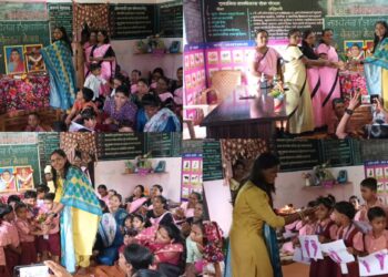 Gathering of children and parents at Talavali