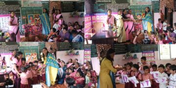 Gathering of children and parents at Talavali