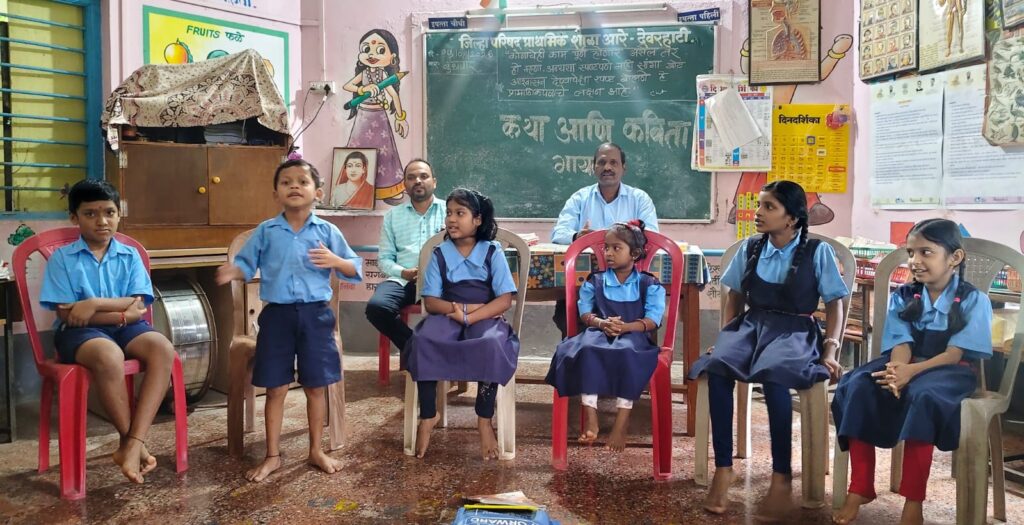 Storytelling program at Aare Devarhati School