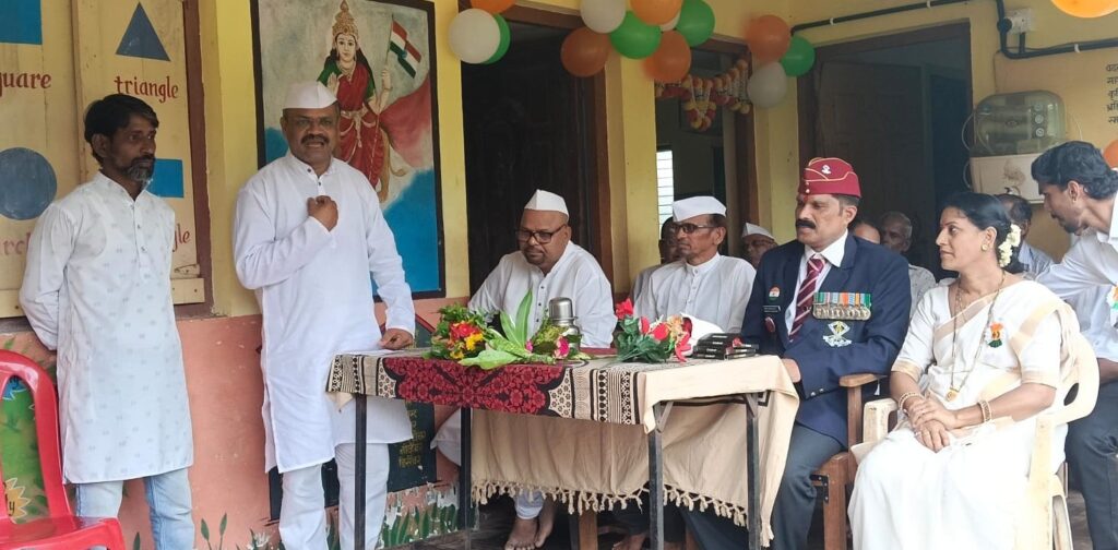 Flag hoisting by ex-soldier