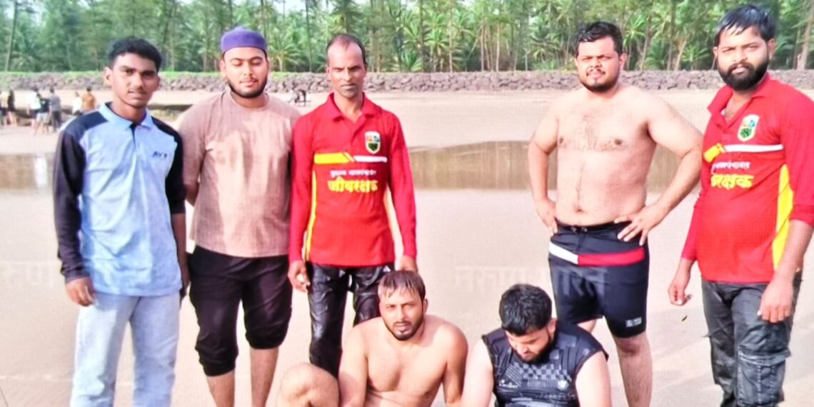 Rescued drowning in the sea at Guhagar
